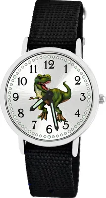Produktbild von T-Rex Kinderuhr Armbanduhr Jungen Mädchen Lernuhr 5ATM Dino Armband schwarz 5105