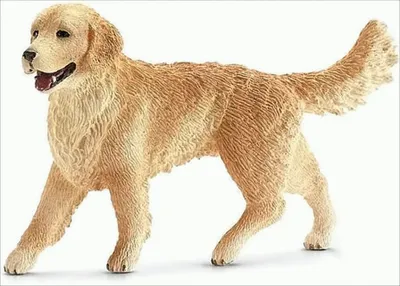 A golden retriever dog figurine.