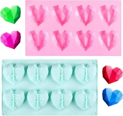 Immagine prodotto di Stampi in silicone 3D a forma di cuore con 8 cavità per cheesecake