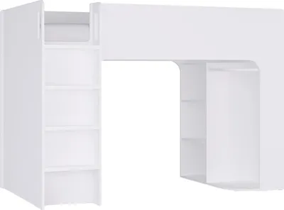 Produktbild von Zwischengeschossbett 90 x 190 cm mit Kommode und - Weiß - COLUMI