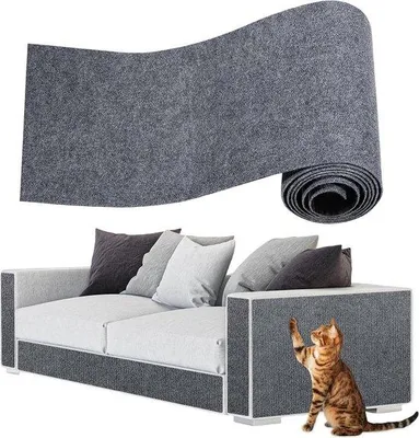 Produktbild von Famanu Krabmat Katzenkratzschutz für Möbel - wiederverwendbar - grau - 39,9 x 199,9 cm
