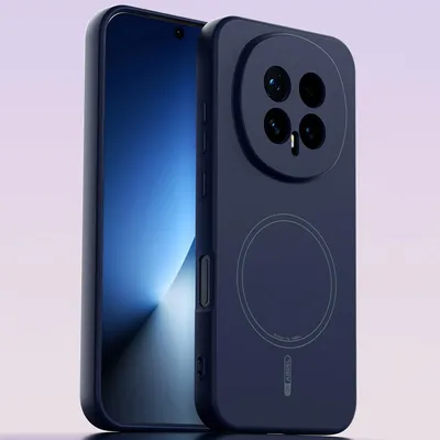 Produktbild von Magnetische Handyhülle für Honor Magic8, MagSafe kompatible, Flüssig Silikon Stoßfest Kratzfest Hülle Dunkelblau