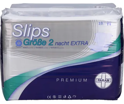 Produktbild von PARAM Premium Slips Nacht Extra Größe 2 wiederverschließbare Windelhosen, 18 St. Windelhosen