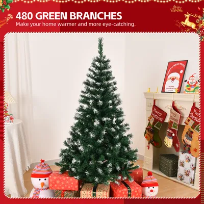 Immagine prodotto di FCH Albero di Natale artificiale 120 cm 300 punte in PVC, con effetto neve