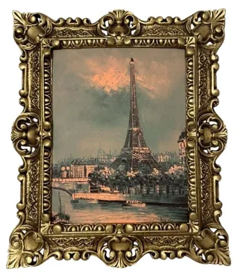 Produktbild von Solidchoice – Barock-Wandbild in goldener Rahmen, 45x38 cm