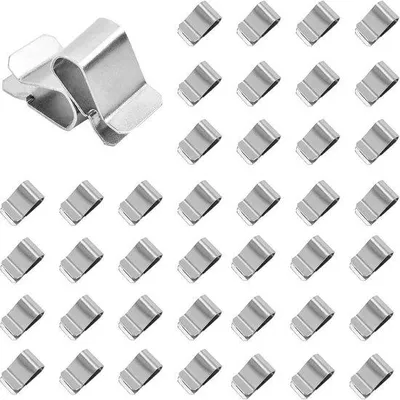 Productafbeelding van Set van 40 RVS Veerclips - U-Klemmen voor Lichtschachtafdekking en Keldertralies