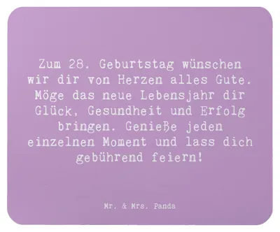 Produktbild von Mr. & Mrs. Panda Mauspad Spruch 28. Geburtstag - Lavendeltraum - Geschenk, Happy Birthday, Alter, Jubiläum, computer mousepad, pc, Glück, Freude, Mouse Pad, feiern