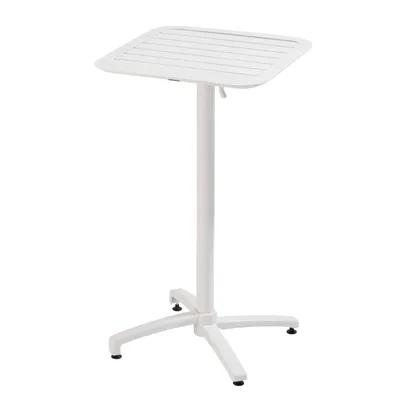 Produktbild von Stehtisch 60x60 cm neigbar aus weißem Aluminium - Oviala Almada
