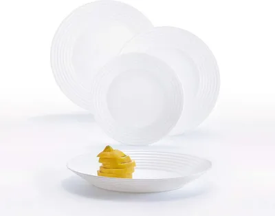 Image de Set de vaisselle Luminarc 1700 blanc verre 18 pièces