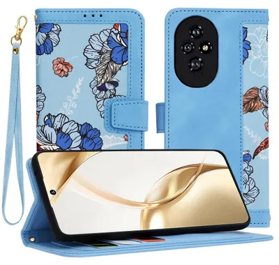 Produktbild von Techsuit FlipCraft Book Wallet Klapphülle mit Kabel für HONOR 200 - Vibrant Blue