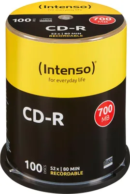 Obrázok produktu pre Intenso - 100 x CD-R - 700 MB (80 Min) 52x - Spindel