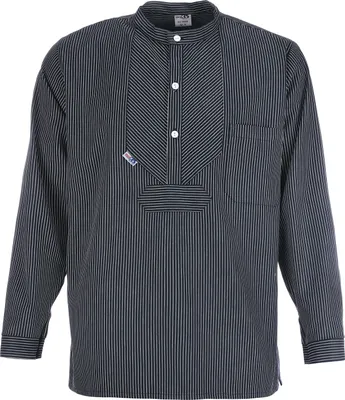 Produktbild von modAS Uni Finkenwerder Fischerhemd Basic Line – Hemd Seemann Skipper Fischer-Hemd gestreift aus Baumwolle mit schmalen Streifen in Blau Größe XXL