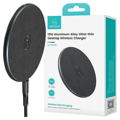 Produktbild von Usams Charge. Induktiv Us-Cd223 15W Schwarz/Schwarz Cd223Zj01