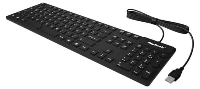 Zdjęcie produktu dla KeySonic KSK-8030 IN (US), Pełnowymiarowy (100%), Przewodowa, USB, QWERTY, Czarny