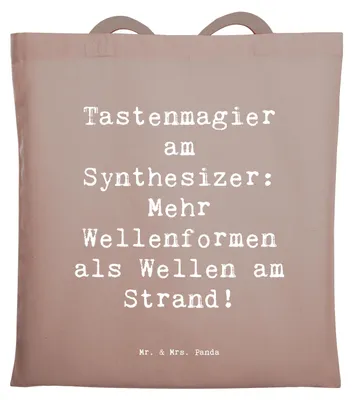 Produktbild von Mr. & Mrs. Panda dokumententasche Spruch Synthesizer Magie - Braun Pastell - Geschenk, Shopping Tasche, elektronisches Musikinstrument, Musizieren, Lernen, Musiker, Musik