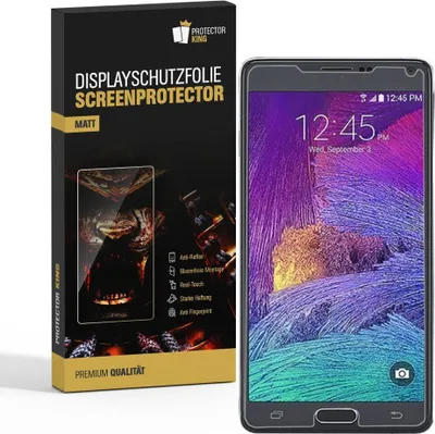Produktbild von 4x Displayschutzfolie für Samsung Galaxy Note 4 ANTI-REFLEX Schutzfolie MATT
