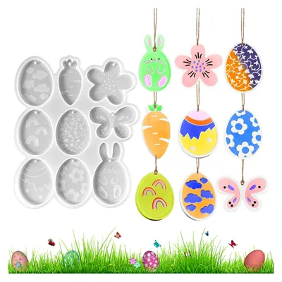 Produktbild von 9 Stück Silikon-Gießformen für Ostern