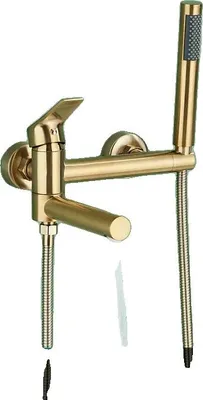 Produktbild von Waschbeckenarmatur, Wandmontage, Handbrause-Funktion, Gebürstetes Gold