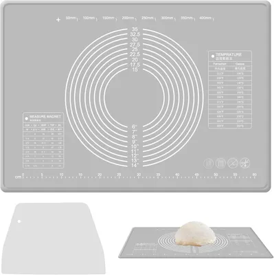 Image de Tapis de cuisson de 70 x 40 cm, avec revêtement antiadhésif, antidérapant, réutilisable, lavable au lave-vaisselle, en silicone, pour