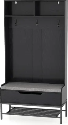 Immagine prodotto di Armadio 4 in 1 con panca & Scarpiera e scarpiera Appendiabiti a 3 ganci appendiabiti nero