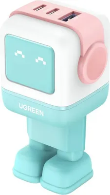 Produktbild von Ugreen Uno RG 65W 3-Port GaN Fast Charger pink blue, Drinnen, AC, Blau