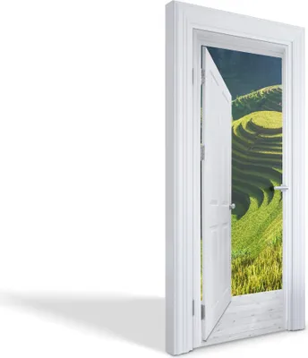 Produktbild von Türdeko Aufkleber Selbstklebende Wandsticker Personalisiert - Die Tür zur Natur - 75 x 205 cm