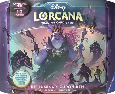 The image shows the front of a board game box featuring Ursula from Disney's The Little Mermaid.
