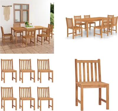 Produktbild von vidaXL 7 tlg. Garten Essgruppe Massivholz Teak - Garten Essgruppe - Outdoor Essgruppe - Essgruppe - Essgruppen
