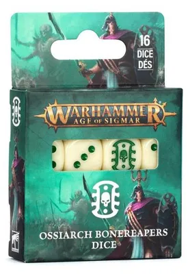 Produktbild von Games Workshop Würfelset der Knochenlegionen der Ossiarch, Würfelsatz, Violett, Violett, Blau, Gelb, 16 Stück(e)