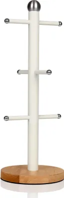 Produktbild von SWAN Nordic Nordic Tassenhalter für 6 Tassen Kohlenstoffstahl und Sockel aus Bambus Modernes Weiß