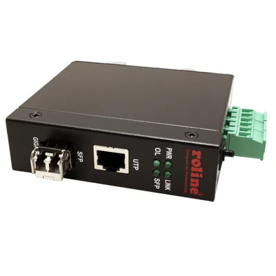 Obrázok produktu pre ROLINE Industrial Converter RJ-45, LWL 1000SX/LC, 1000 Mbit/s, 1000 Mbit/s