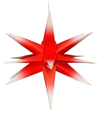 Adventsstern, Kunststoff, Ø 60 cm, 18 Zacken, rot/weiß, LED