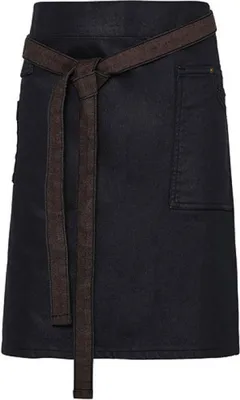 Image de Premier Workwear PR135 | Tablier Division Waxed Look Denim Waist Apron - Couleur : Indigo/Brown Denim - Taille : One Size