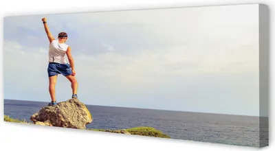 Imagen del producto de Cuadro decorativo para pared, 125x50 cm, con motivos de mar, cielo y playa