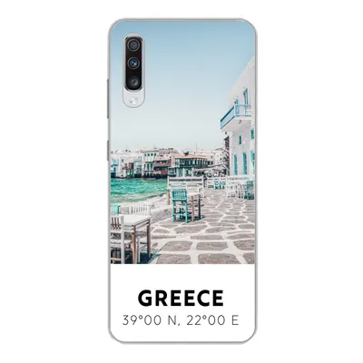 Produktbild von MuchoWow® Handyhülle Schutzhülle Hülle für Samsung Galaxy A70 Griechenland - Meer - Blau Silikon Softcase Handy Hülle - Schutzhaube