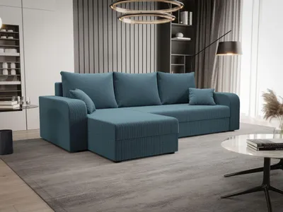 Produktbild von BEDANTE ECKSOFA HEWLET L BIS Zoom 14 Links Blau mit Schlaffunktion L-Form Sofa mit Stauraum Bettkasten Wohnzimmersofa Couch Sofa Bettsofa Bettkasten Bettcouch