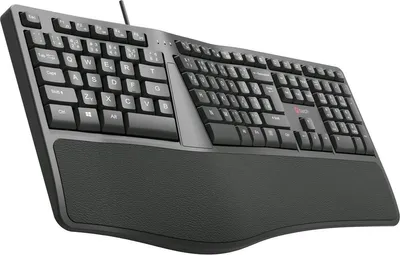 Produktbild von C-TECH KB-113E USB-Tastatur, ERGO, Schwarz, CZ/SK
