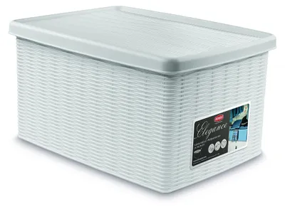 Aufbewahrungsbox Rattan-Optik 29x39x21 cm Kunststoff
