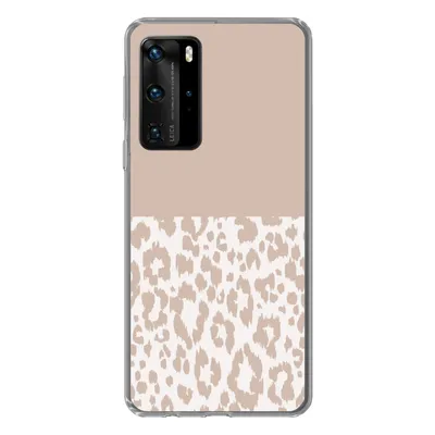 Produktbild von MuchoWow® Handyhülle Schutzhülle Hülle für Huawei P40 Pro Panther Druck - Rosa - Tiere Silikon Softcase Handy Hülle - Schutz