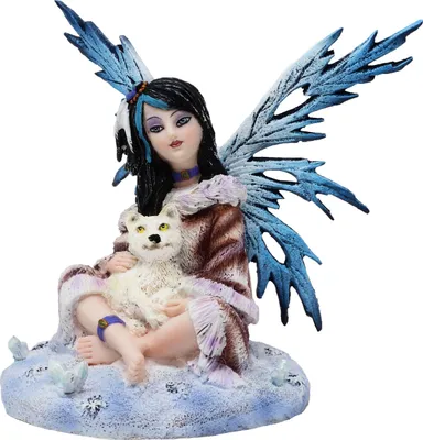 Produktbild von Wunderschöne Elfe mit Babywolf - Fairy, Wolf, Winter, Winterelfe
