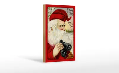 Produktbild von Holzschild Weihnachten Schnee Winter Santa Claus 12x18 cm