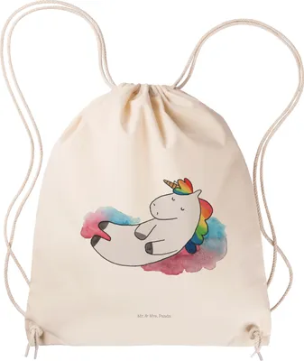 Produktbild von Mr. & Mrs. Panda Jutebeutel Einhorn Wolke 7 - Transparent - Geschenk, Turnbeutel, Beutel, Unicorn, sporttasche klein, Einhörner, Lustig, wander rucksack, Glaube, Menschen