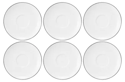 Zdjęcie produktu dla Seltmann Weiden - Zestaw 6 spodków 16.5cm Lido Black Line
