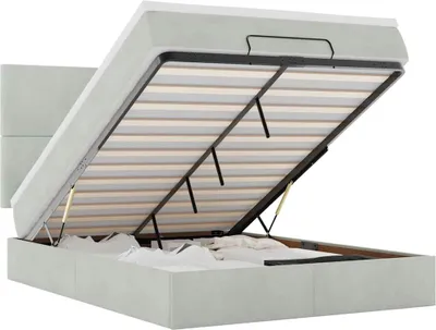 Imagen del producto de vidaXL: Otomana con cama y colchón, color gris claro, 140x190 cm, tapizada en terciopelo
