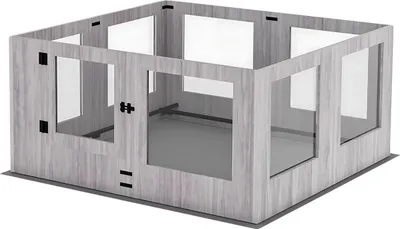 Obrázok produktu pre Sklenený box pre šteňatá Bolt Edge Geharde - Box pre psov a malé zvieratá - koterec - 120x118,6x60cm - pre psy, mačky, králiky a malé zvieratá