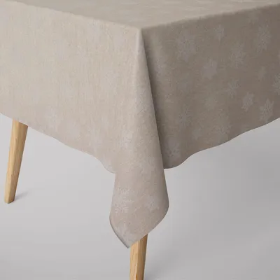 Produktbild von SCHÖNER LEBEN. Tischdecke Eiskristalle gold beige Größe 80x80cm