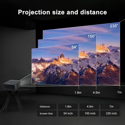 Image de Projecteur Beamer - Mini-projecteur - Projecteur de cinéma - Projecteur portable - Projecteur intelligent - Full HD 1080p