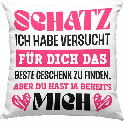Produktbild von Trendation - Lustige Deko-Kissen mit Füllung 40x40 für Freund Freundin Valentinstag Geschenkidee für Sie Ihn Ich Habe Versucht Das Perfekte Geschenk Zu Finden (Blau)