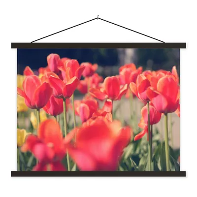 Produktbild von MuchoWow® Textilposter Tulpen - Blumen - Natur 40x30 cm mit schwarzem Rahmen - Dekorationen