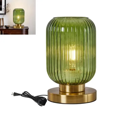 Produktbild von Moderne Glas Lampe, Mini Bedside Lamp, 12W LED,Nachttischlampen, LED Tischlampe, Grünes Glas, Kreative Wohnraumlampe